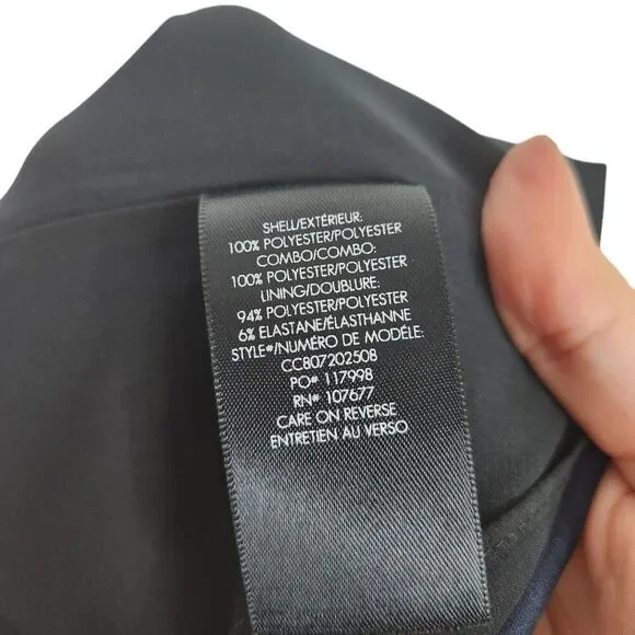 ALICE + OLIVIA Dress Womens 4 Black Blue Colorblock Sleeveless Mini Retro Shift - Picture 8 of 9